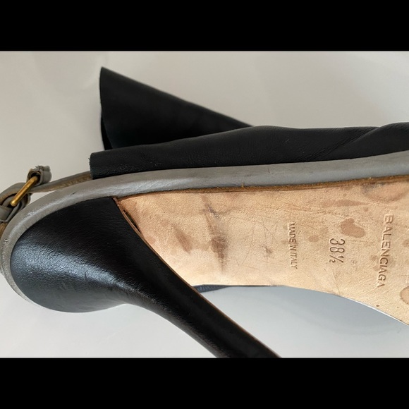 Balenciaga Paris Black and Grey Heels - Picture 4 of 4